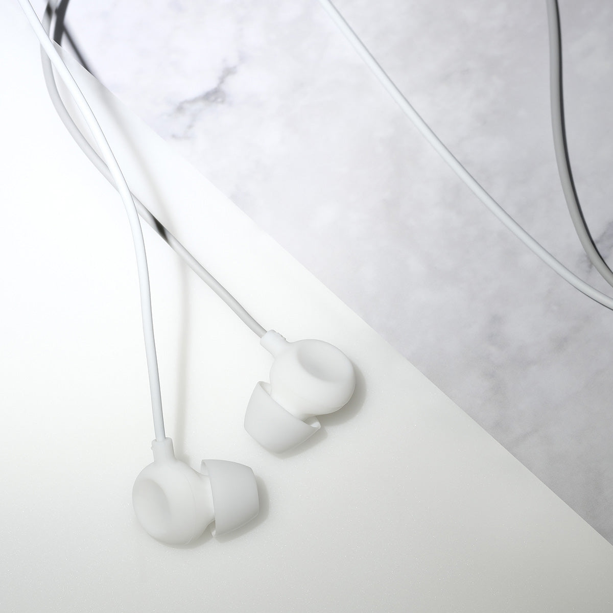 ADV. Sleeper Loop Silicone Earphones with Built-in Cable Tie and Volume Control For Sleep and Relaxation, Meditation