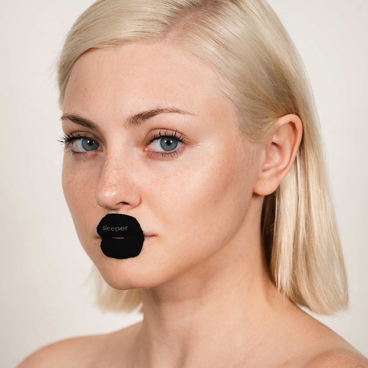 Sleeper Breathe Breathable Woven Mouth Tape for Better Sleep Reduce Snoring Prevent Dry Mouth Black Open