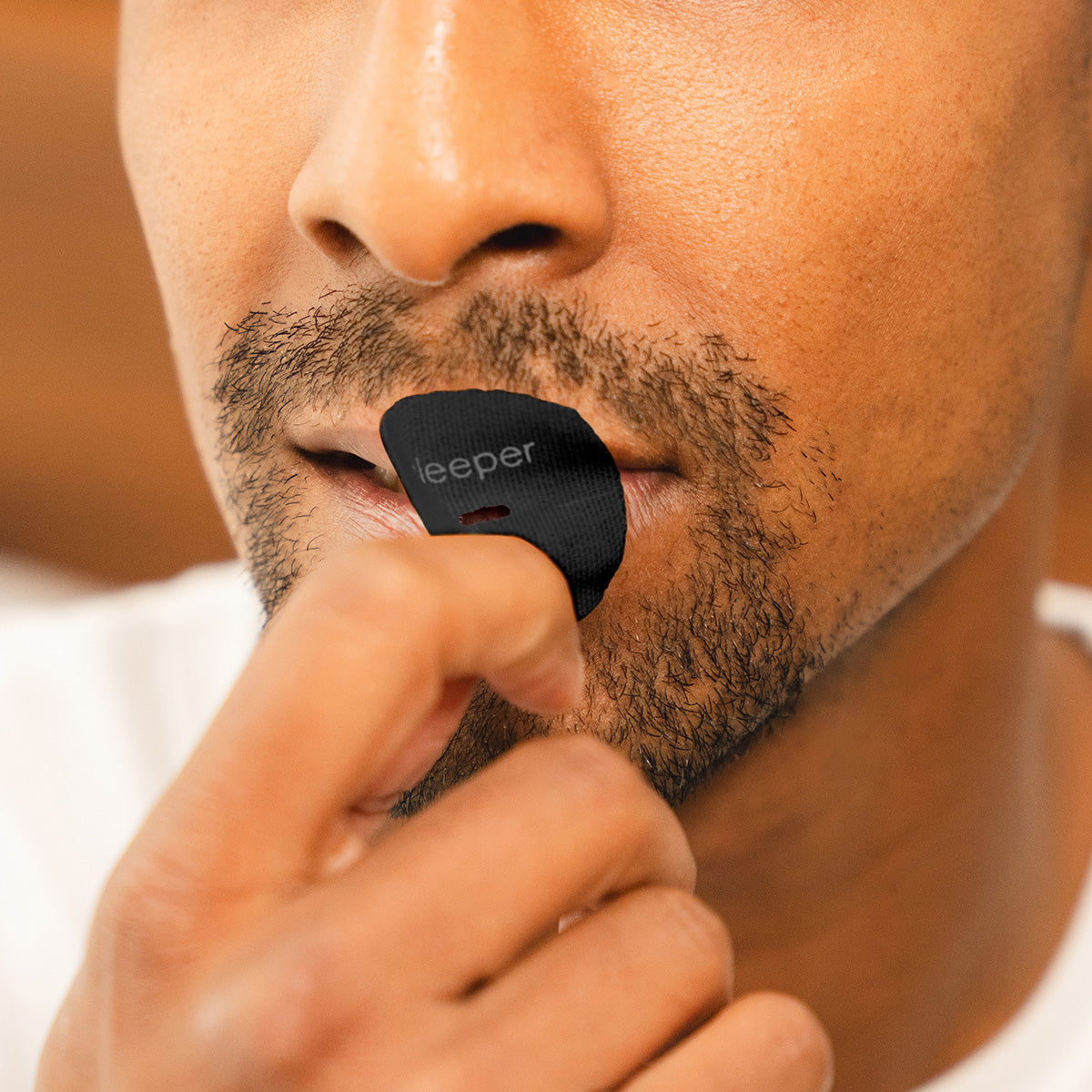 Sleeper Breathe Breathable Woven Mouth Tape for Better Sleep Reduce Snoring Prevent Dry Mouth Black Open