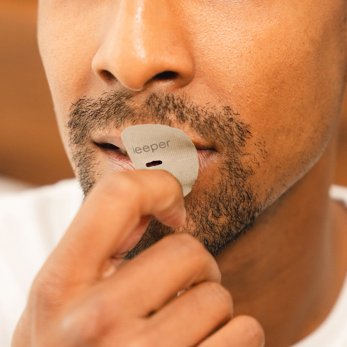 Sleeper Breathe Breathable Woven Mouth Tape for Better Sleep Reduce Snoring Prevent Dry Mouth Beige Open