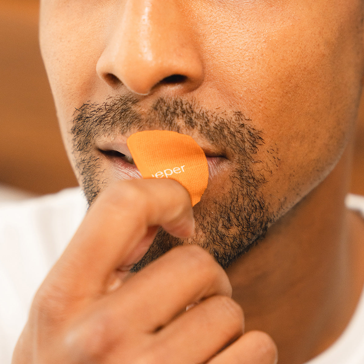 Sleeper Breathe Breathable Woven Mouth Tape for Better Sleep Reduce Snoring Prevent Dry Mouth Orange