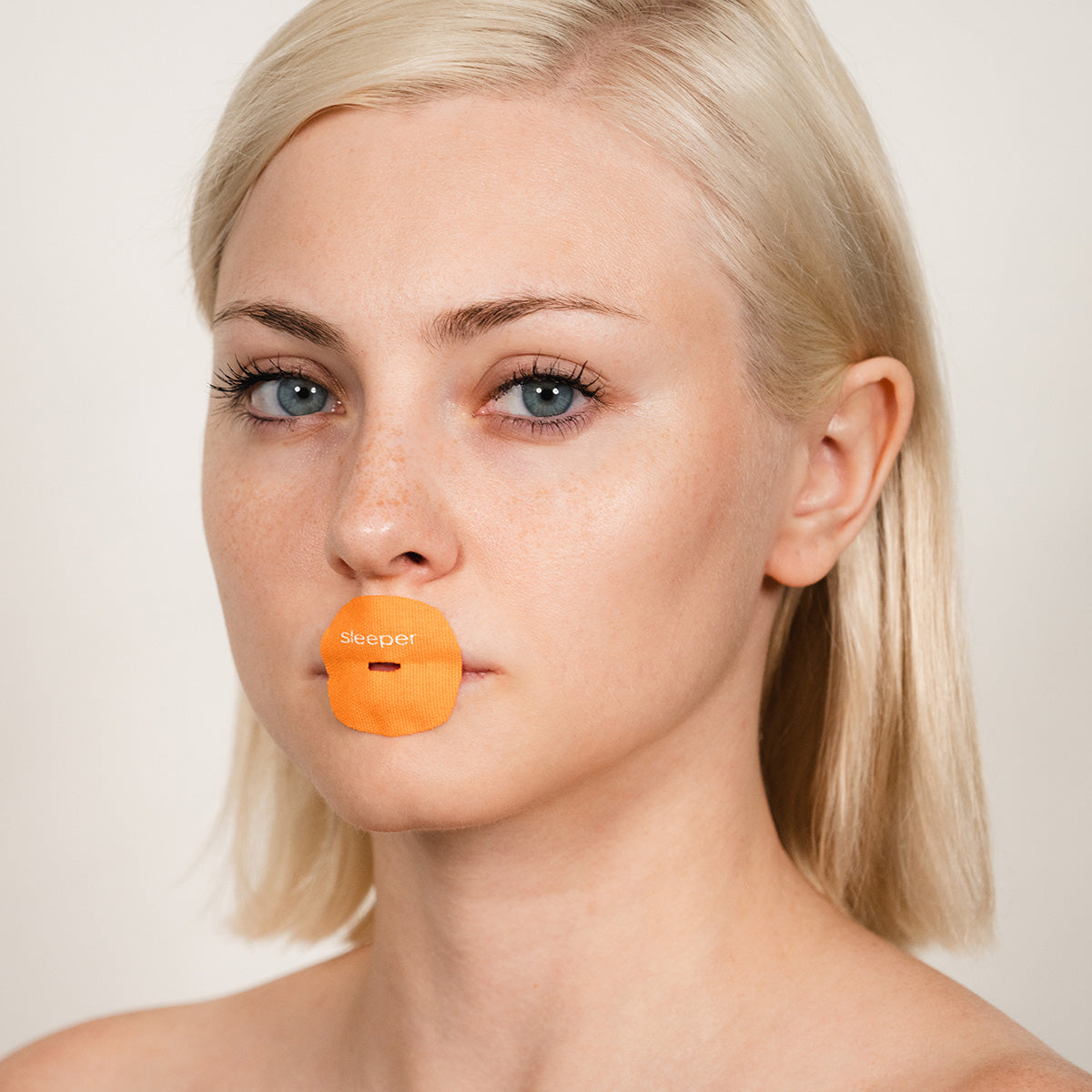 Sleeper Breathe Breathable Woven Mouth Tape for Better Sleep Reduce Snoring Prevent Dry Mouth Orange Open