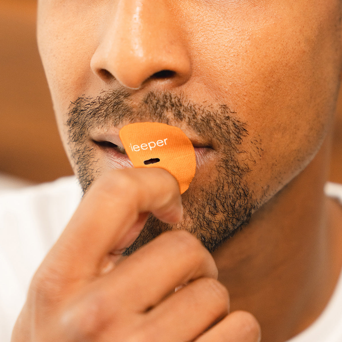 Sleeper Breathe Breathable Woven Mouth Tape for Better Sleep Reduce Snoring Prevent Dry Mouth Orange Open